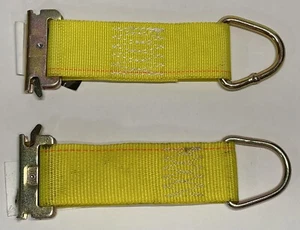 Correa de amarre E Track con anillo en D amarillo paquete de 2" x 6" centro comercial de carga DC - Imagen 1 de 3
