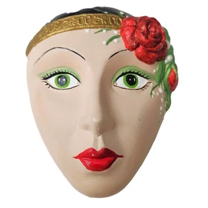 Vintage Handmade Clay Ceramic Decorative Wall Mask - Picture 1 of 5