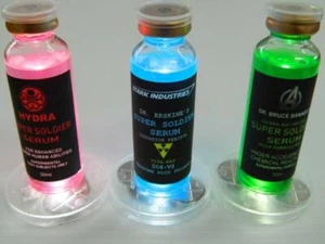 Marvel Super Serum Hulk, Capt America, Hydra Pack Halloween Prop Cosplay Vials - Picture 1 of 6
