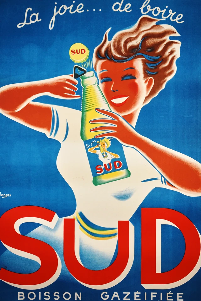 11485.Decor Poster.Room interior.Home Wall art.Retro illustration French soda - Image 1 of 1