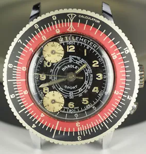 Vintage "Bradley" Sport Chronograph Calculator Telemeter 39mm Lapanouse Watch - Picture 1 of 14