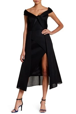 Выпуск Нью-Йорк с плеча Twist платье, короткие рукава Hi-lo подол средний $589 новый с Ярлыками - Изображение 1 из 2