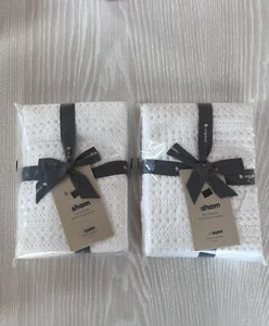 NEW West Elm Organic Textured Waffle Sham - Euro, White - Picture 1 of 3