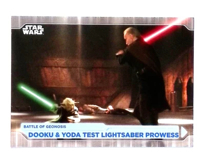Dooku & Yoda Test Lightsaber Prowess 2021 Topps Star Wars Battle Plans #20 - Image 1 of 2