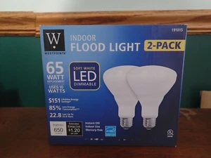Westpointe 2-Pack Soft White LED BR30 Indoor Flood Light 10 Watt replaces 65 W - Picture 1 of 4