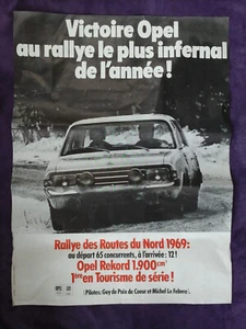 Automobilia: Plakat Sieg Opel Rekord - Rallye 1969 - selten - Bild 1 von 2