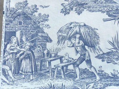 PROVENCESTOFFE Toile de Jouy blau-weiß, Baumwolle, Breite 280 cm, Wunderschön!