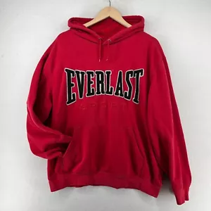 EVERLAST SPORT Hoodie Mens XL SPORTS Boxing Gym Fleece Sweatshirt Pullover Red - Picture 1 of 14