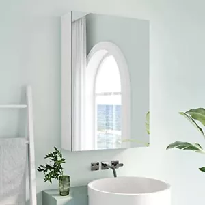 Single Door Bathroom Mirror Cabinet Wall Mounted with Adjustable Storage Shelf - Picture 1 of 26