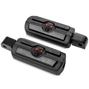 Black Skull Foot Pegs for Honda Shadow Ace Spirit Magna Sabre Phantom Footrests - Picture 1 of 4