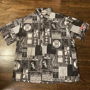 Camisa Chicago White Sox Hawaiana Talla MED Mendigos Pizza Abotonada Sorteo Negra - Imagen 1 de 9