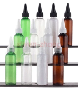 10/20/50/100pcs 60ml (2 OZ) empty plastic dropper bottles twist cap PET - Picture 1 of 4