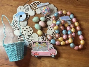 Easter Decorations Lot 1: Garland, DIY Wreath, Basket, More: Office School Home - Picture 1 of 16