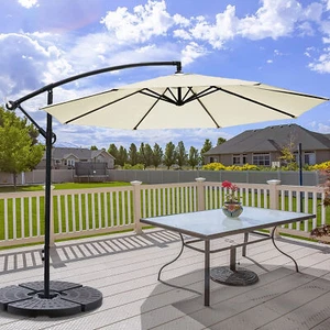 Parasol Base Stand 4 PCS Cantilever Offset Patio Umbrella Stand 131lbs Capacity - Picture 1 of 22