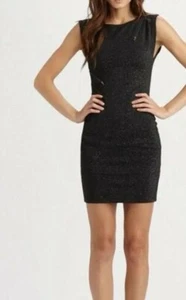 ALICE + OLIVIA Gyllen Kleid Schwarz Metallic Faden Reißverschluss Detail Bodycon Dress L - Bild 1 von 17