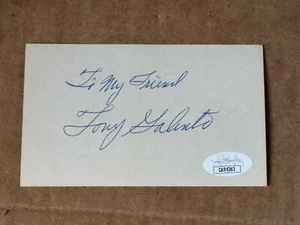 2-TON TONY GALENTO 1910-1979 SIGNED 3x5 index card Boxer FLOORED JOE LOUIS w/JSA - Picture 1 of 2