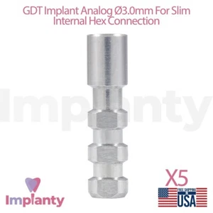 5x Plataforma Dental Analógica Delgada Ø3.0mm Acero Inoxidable Int Hex 2.0mm Odontología - Imagen 1 de 3