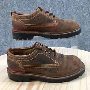 Roundtree & Yorke Shoes Youth 4 Casual Oxford Brown Leather Lace Up Round Toe - Picture 1 of 18