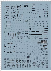 Detail Up 1/60 PG RX-78-2 EFSF Ver.3.0 GDM Model Kit Water Slide Decal Black - Picture 1 of 1