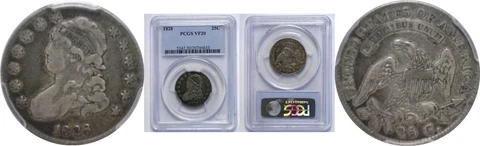 1828 Bust Quarter PCGS VF-20 Cover