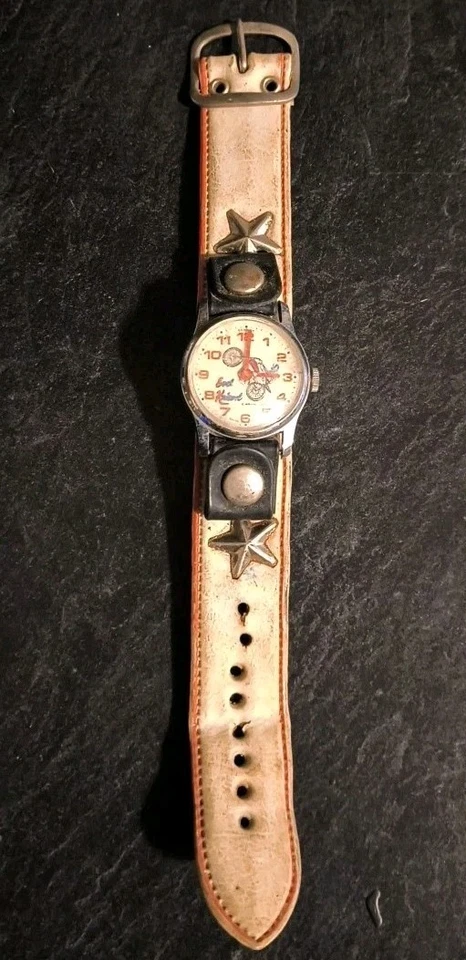 Reloj Evel Knievel 1975 vintage Swiss Bradley - funciona con correa original - necesita Foto 1 de 4