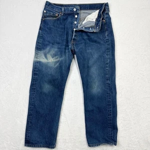 Levi's 501 Jeans Mens W36 L30 Blue Denim Straight Leg Button Fly 100% Cotton - Picture 1 of 12