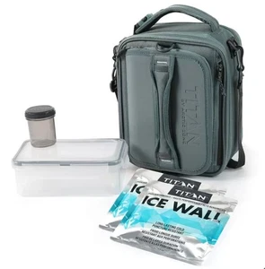 Titan Expandable Lunchbox with 2 Ice Walls - Black, Blue, Grey - Picture 1 of 3