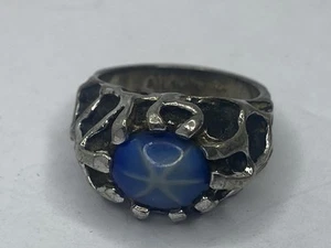 Vintage star saphire sterling silver ring UNKOWN SIZE - Picture 1 of 10