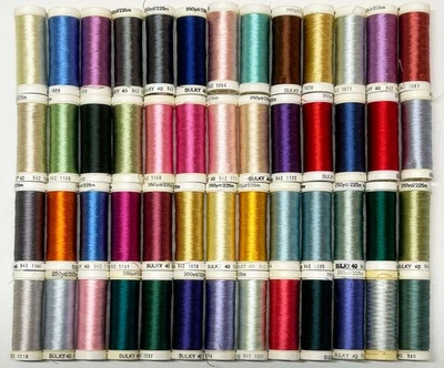 Lot of 52 SULKY #942 Thread 250y Spools 40 Wt. Rayon Mixed Colors - Image 1 of 4