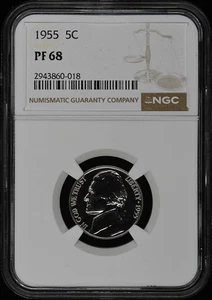 1955 Jefferson Nickel 5C NGC PR68 - Picture 1 of 2