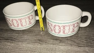 1970’s 2 Soup Mug Bowls Oversized Ceramic Houston Foods USA - Picture 1 of 5
