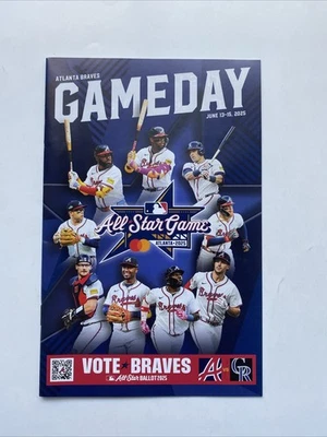 VOTE BRAVES All Star Game Atlanta Braves Baseball 2025 Gameday Program SGA v COL - Image 1 of 2