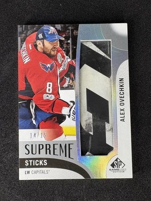 Alex Ovechkin 2017-18 UD SP Juego Usado Stick Supreme Sticks 14/15 PUCK MARK Foto 1 de 2