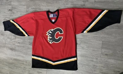 Vintage Calgary Flames Hockey Jersey Large (L) CCM NHL Official - Red Blank 2004 - Image 1 of 4
