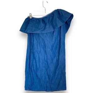MOSCHINO Cheap and Chic Denim One Shoulder Ruffle Mini Dress Size 6 - Picture 1 of 6