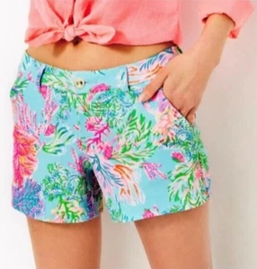 Neu mit Etikett $ 78 Lilly Pulitzer Buttercup Strick Jakobsmuschel Shorts Cay to my heart Größe 10 - Bild 1 von 5
