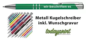 Werbeartikel Metall Kugelschreiber mit Gravur, Wunschgravur, Werbung, Logo, Text - Bild 1 von 6
