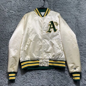 Chaqueta De Colección Años 90 Oakland Athletics A's Satén Off White por Starter Talla L ¡LEER! - Imagen 1 de 13