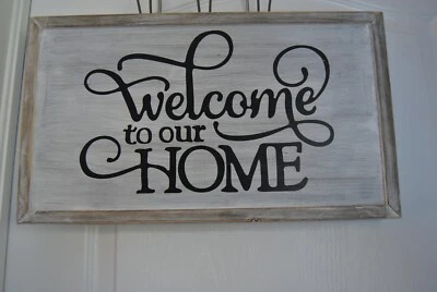 Handmade Welcome Home Wooden Sign - Image 1 of 4