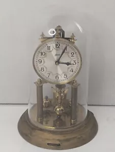 Vintage Messing Schatz Jubiläumsuhr mit Glaskuppel - Bild 1 von 8