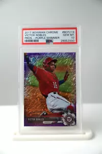 2017 Bowman Chrome Prospect Victor Robles Purple Shimmer #BCP219 PSA 10 Gem Mint - Picture 1 of 2
