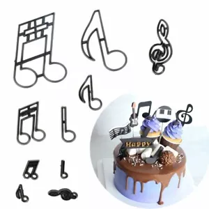 Cortador de galletas de plástico para notas musicales de 10 piezas Sugarcraft fondant molde para pasteles hornear - Imagen 1 de 8