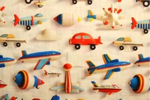0,5m 3D Webware " Flugzeuge ", ( 12,60 €/m), 145 cm breit ,Baumwolle - Bild 1 von 2