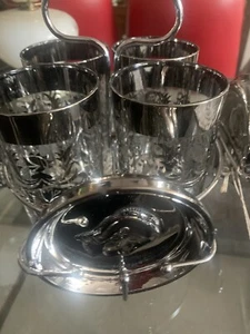 vintage silver Lusterware bar set - Picture 1 of 3