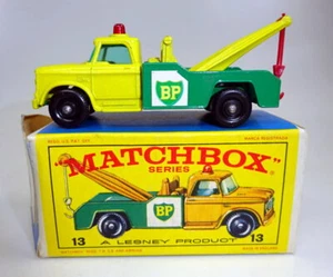 Matchbox RW 13D Dodge Wreck Truck gelb/grün "BP" Aufkleber top in "E3" Box - Picture 1 of 7