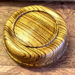 Zebrawood exotic wood handmade round base for project#FG - Picture 1 of 15