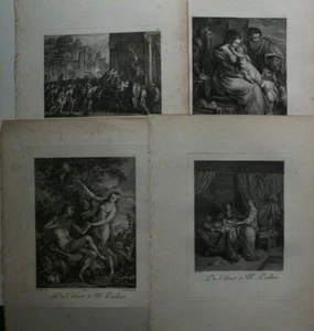 Du Cabinet de Mr Poullain 4 Seiten Kupferstiche um 1781 Elzeimer Bega Rubens - Picture 1 of 10