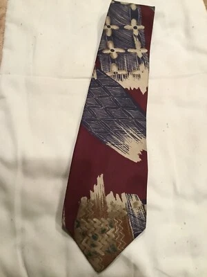 Corbata de seda para hombre Carlos Tomasini verde/granate cachemira floral UEC Foto 1 de 4