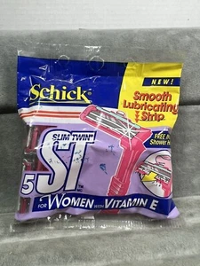 Vtg NOS 1994 Womens Disposable Schick Slim Twin Razor 5 Pack Pink 2 Blade - Picture 1 of 3