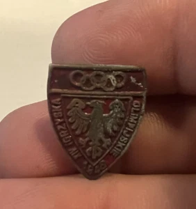 1948 London Olympic Games Poland NOC pin No5 - VERY RARE/ NICE - Picture 1 of 7